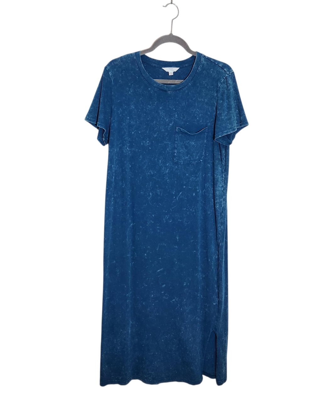 Time and Tru Blue Mineral Wash T-Shirt Midi Dress Size Medium
